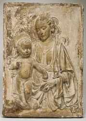 Madonna med barn, ca 1470-80 (stuckatur eller gips)